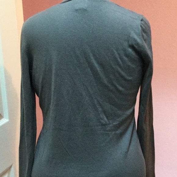 r button front solid cardigan sweater L - Picture 2 of 2